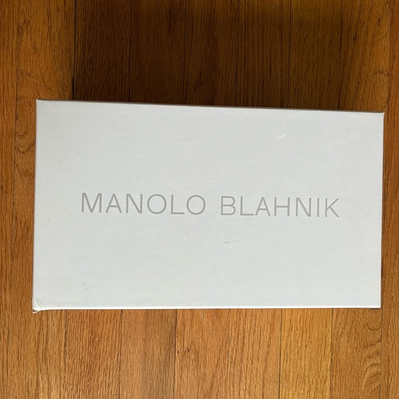 MANOLO Blahnik NWT Sandals Heels Khan 70 Beige Brown Neutral - Picture 10 of 13